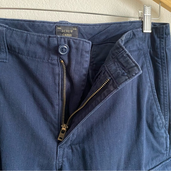 J.CREW Cargo Pants Men's Navy Blue Work Utility Tapered Leg Trousers Sz 32 / 34 - Picture 10 of 12